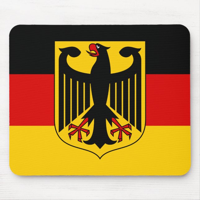 Alfombrilla De Ratón Bandera de Alemania con Escudo (Frente)