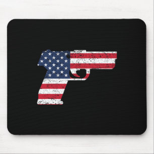 Alfombrilla De Ratón Bandera De Armas Estadounidense Pistol 4 De Julio