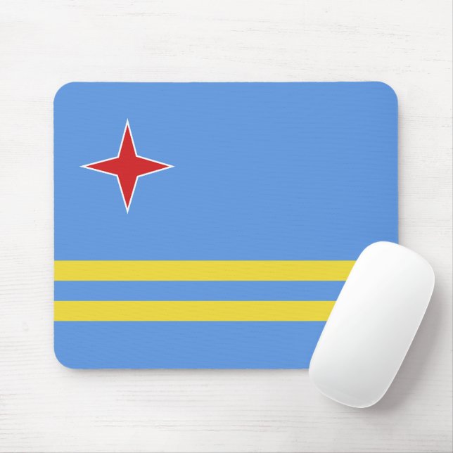 Alfombrilla De Ratón Bandera de Aruba (Con ratón)