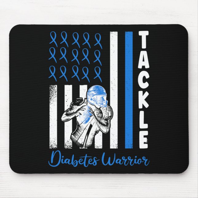 Alfombrilla De Ratón Bandera de ataque Estados Unidos Diabetes Azules D (Frente)