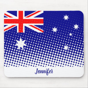 Alfombrilla De Ratón Bandera De Australia Con Nombre Personalizado De E