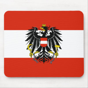 Alfombrilla De Ratón Bandera de Austria con escudo de armas