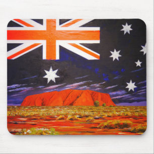 Alfombrilla De Ratón Bandera de Ayers rock and australian