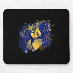 Alfombrilla De Ratón Bandera de Barbados para montar a caballo