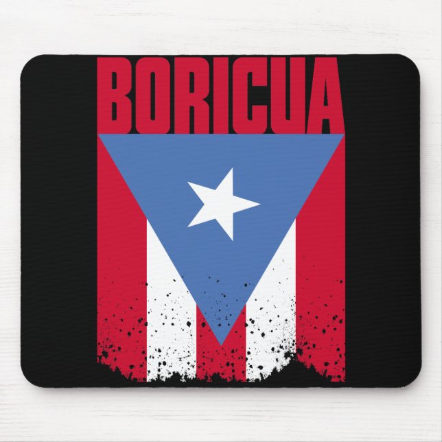 Alfombrilla De Ratón Bandera de Boricua (Frente)