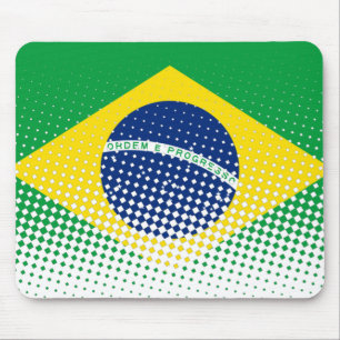 Alfombrilla De Ratón Bandera De Brasil Con Efecto De Medio Tono