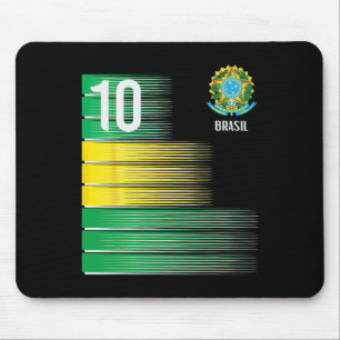 Alfombrilla De Ratón Bandera de Brasil Número 10 Brasil Fútbol Hombres 