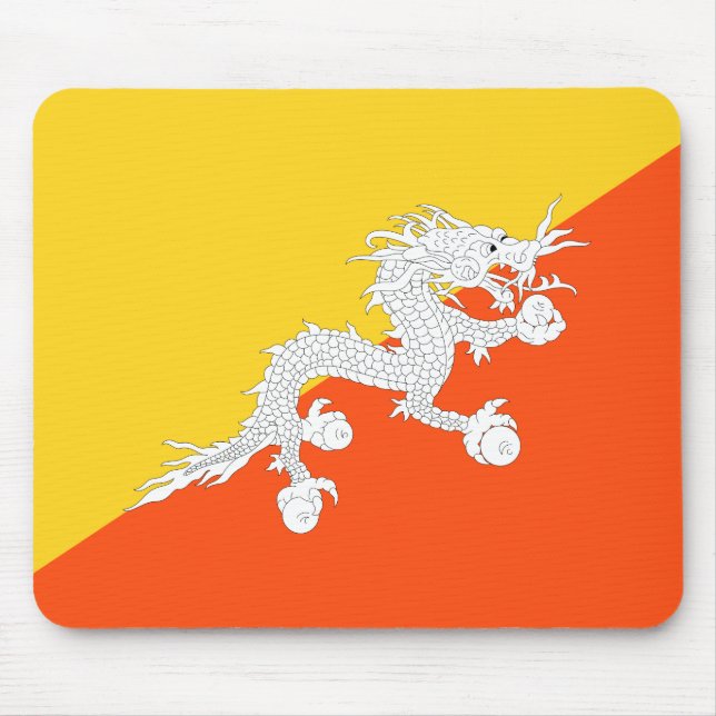 Alfombrilla De Ratón Bandera de Bután (Bután) (dragón trueno) (Frente)
