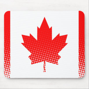 Alfombrilla De Ratón Bandera De Canadá Con Efecto De Medio Tono