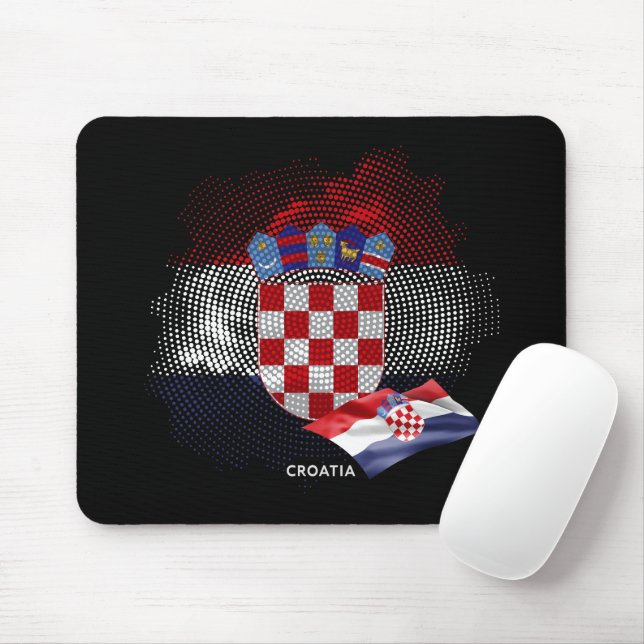 Alfombrilla De Ratón bandera de Croacia (Con ratón)