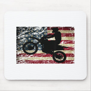 Alfombrilla De Ratón Bandera de Dirt Bike Estados Unidos Camiseta Motoc
