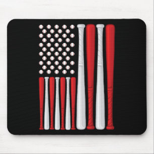 Alfombrilla De Ratón Bandera de EE. UU. - Bandera de béisbol americana 