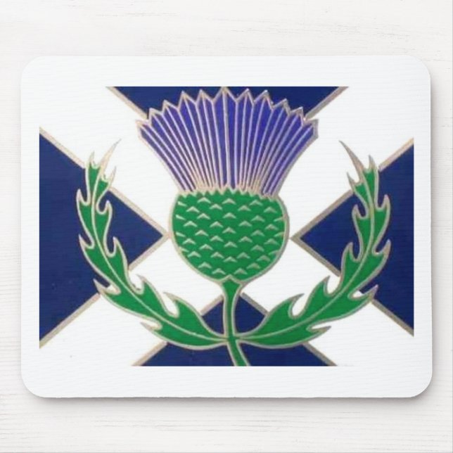 Alfombrilla De Ratón Bandera de Escocia y del cardo (Frente)
