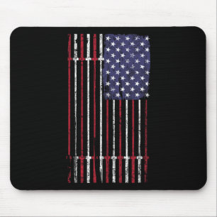 Alfombrilla De Ratón Bandera De Estados Unidos Barbell Para Mujeres