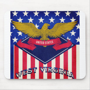 Alfombrilla De Ratón Bandera de Estados Unidos de Virginia Occidental