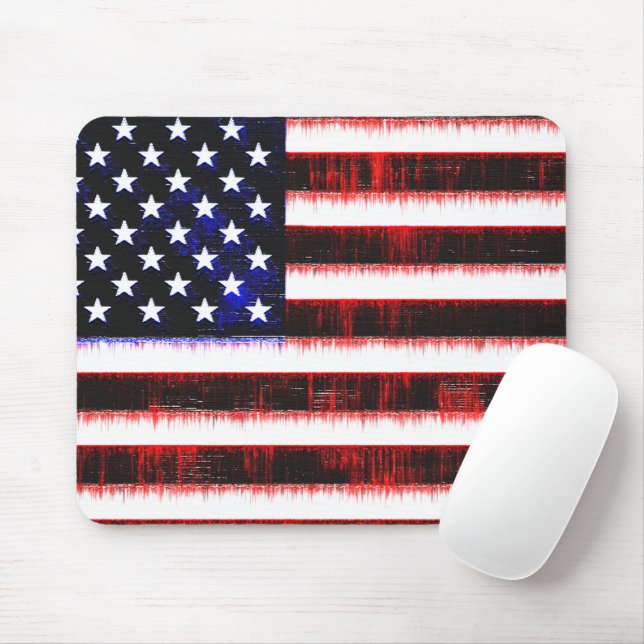 Alfombrilla De Ratón Bandera de Estados Unidos - Estados Unidos, lloviz (Con ratón)