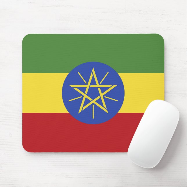 Alfombrilla De Ratón Bandera de Etiopía (Con ratón)
