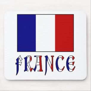Alfombrilla De Ratón Bandera de Francia con nombre coloreado