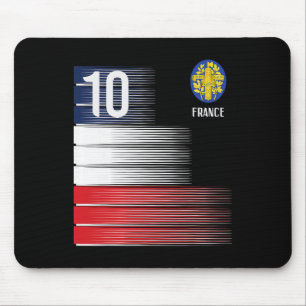 Alfombrilla De Ratón Bandera de Francia Número 10 Fútbol Francés Hombre