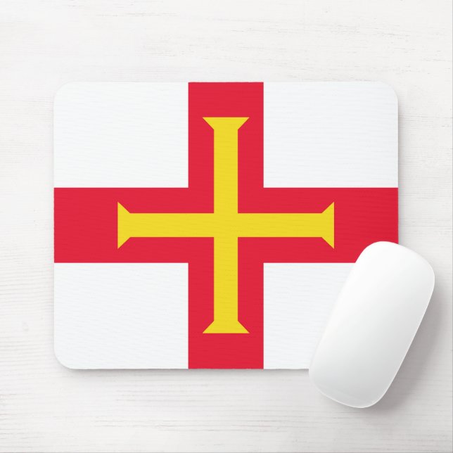 Alfombrilla De Ratón Bandera de Guernsey (Con ratón)
