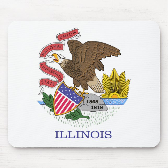 Alfombrilla De Ratón Bandera de Illinois (Frente)