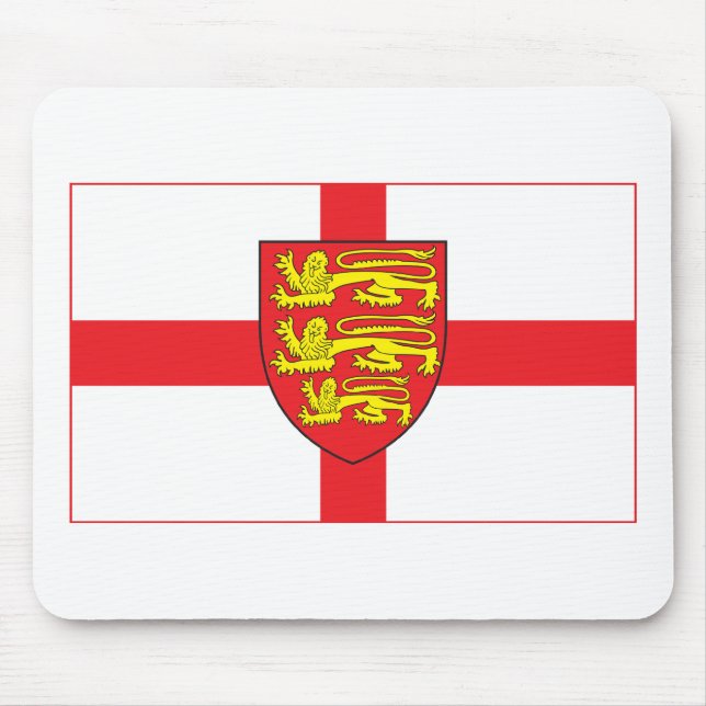 Alfombrilla De Ratón Bandera de Inglaterra con el escudo de armas (Frente)