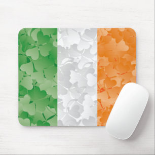 Alfombrilla De Ratón Bandera de Irlanda con un patrón de shamrock