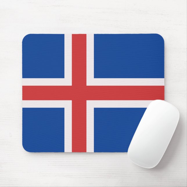 Alfombrilla De Ratón Bandera de Islandia (Con ratón)