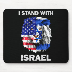 Alfombrilla De Ratón Bandera de Israel y Estados Unidos León Estoy con