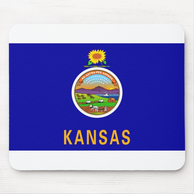 Alfombrilla De Ratón Bandera de Kansas (Frente)