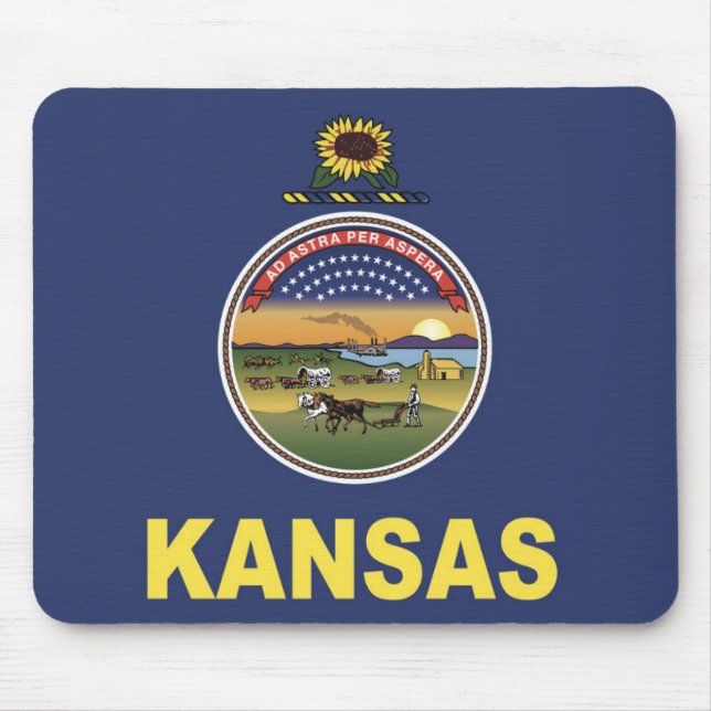 Alfombrilla De Ratón Bandera de Kansas, Estados Unidos (Frente)
