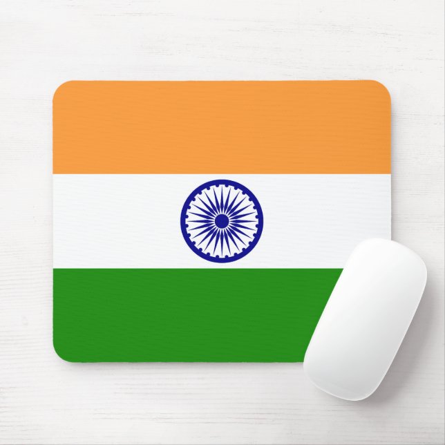 Alfombrilla De Ratón Bandera de la India (Con ratón)