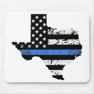Alfombrilla De Ratón Bandera de la línea azul delgada de Texas
