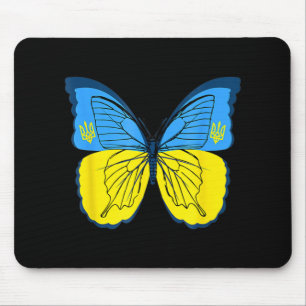 Alfombrilla De Ratón Bandera de la mariposa ucraniana con tridente F
