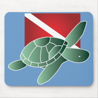 Alfombrilla De Ratón Bandera de la tortuga Buceo Mousepad