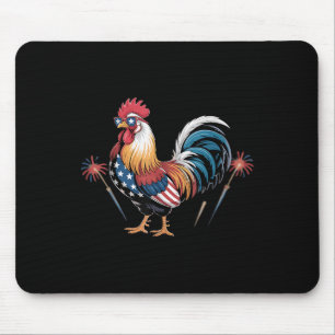 Alfombrilla De Ratón Bandera De Los Ee.Uu. Pañuelo Patriótico De Pollo