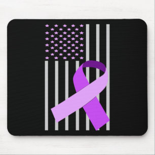 Alfombrilla De Ratón Bandera de los Estados Unidos Alzheimer Ribbon Alz