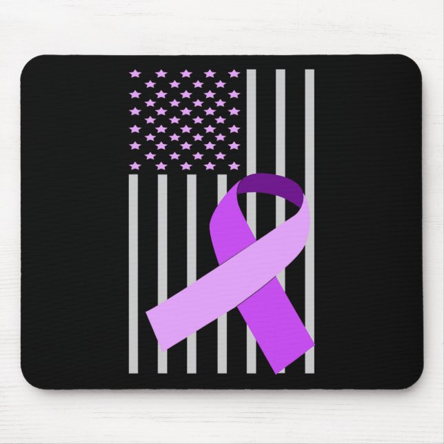 Alfombrilla De Ratón Bandera de los Estados Unidos Alzheimer Ribbon Alz (Frente)
