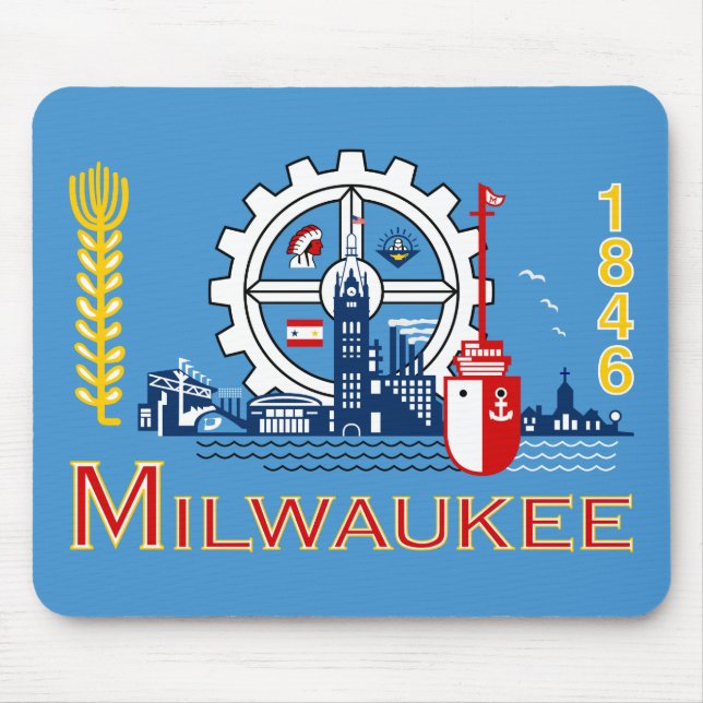 Alfombrilla De Ratón Bandera de Milwaukee, Wisconsin (Frente)