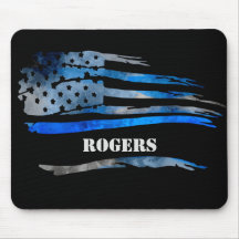 Bandera de oficial gris azul Mousepad