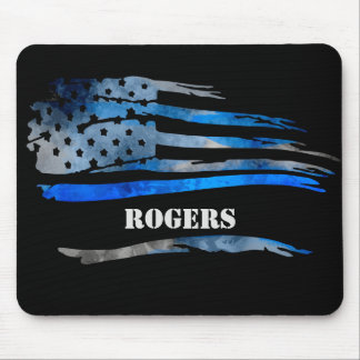 Alfombrilla De Ratón Bandera de oficial gris azul Mousepad