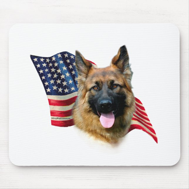 Alfombrilla De Ratón Bandera de pastor alemana (Frente)
