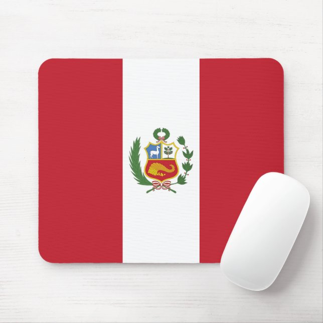 Alfombrilla De Ratón Bandera de Perú (Con ratón)