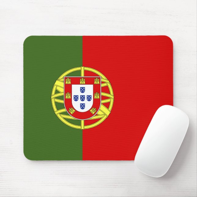 Alfombrilla De Ratón Bandera de Portugal (Con ratón)