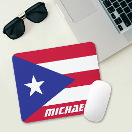 Alfombrilla De Ratón Bandera de Puerto Rico con monograma