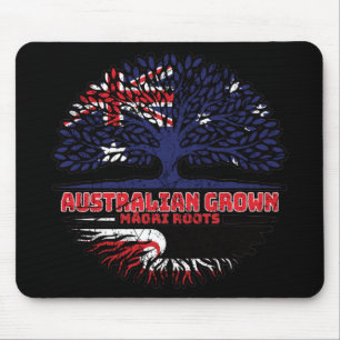 Alfombrilla De Ratón Bandera de raíces de árboles australianos maoríes