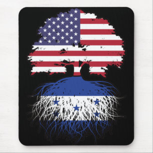 Alfombrilla De Ratón Bandera de raíces hondureñas norteamericanas en Es