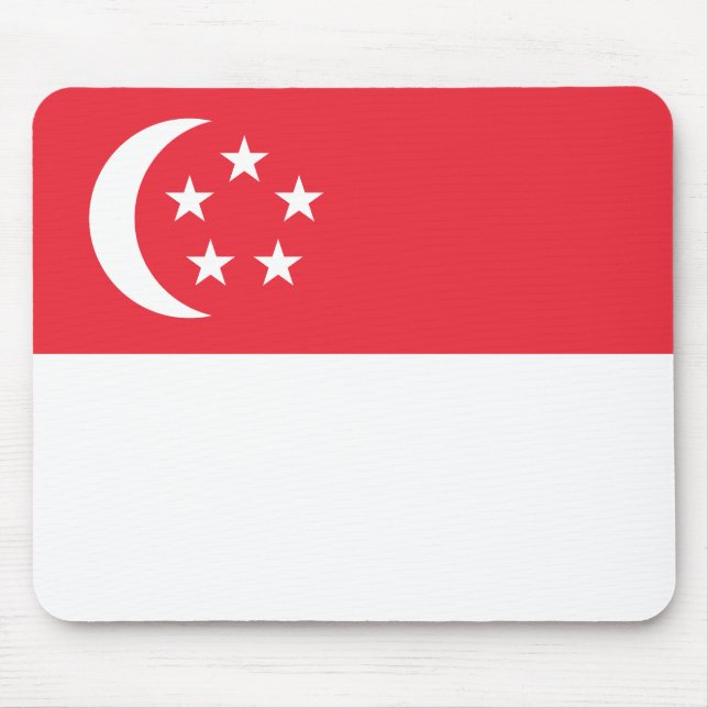 Alfombrilla De Ratón Bandera de Singapur (Frente)
