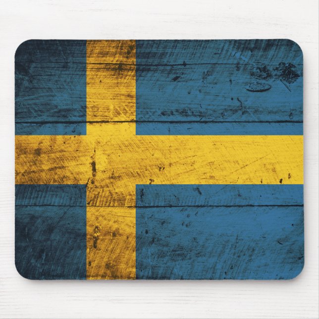 Alfombrilla De Ratón Bandera de Suecia de madera (Frente)