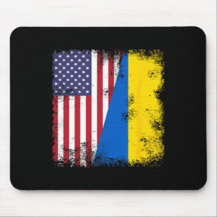 Alfombrilla De Ratón Bandera de Ucrania a medias regalo vintage Ucrania